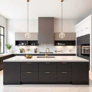 imagen de una reforma de cocina con isla moderna madrid