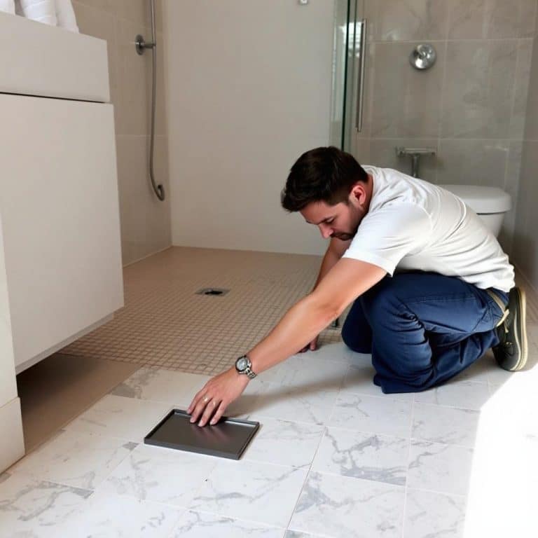 imagen de un albañil reformando un baño en madrid